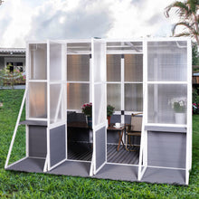 Load image into Gallery viewer, Greenhouse, Wooden Lean to Greenhouses for Outdoors, Heavy Duty Walk in Green House for Outside Winter, Large Hot House for Sunroom Storage Shed, Garden, Backyard(103.9''X98.4''X77.6'')