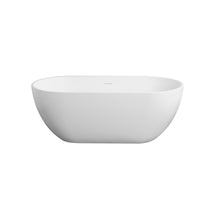 Load image into Gallery viewer, 59 inch small size solid surface oval shape freestanding bathtub for the bathroom