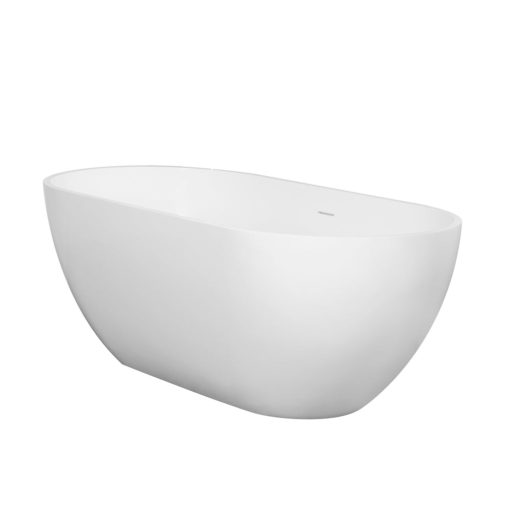 59 inch small size solid surface oval shape freestanding bathtub for the bathroom