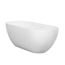 Load image into Gallery viewer, 59 inch small size solid surface oval shape freestanding bathtub for the bathroom