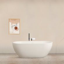 Load image into Gallery viewer, 59 inch small size solid surface oval shape freestanding bathtub for the bathroom