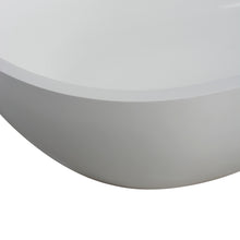 Load image into Gallery viewer, 59 inch small size solid surface oval shape freestanding bathtub for the bathroom