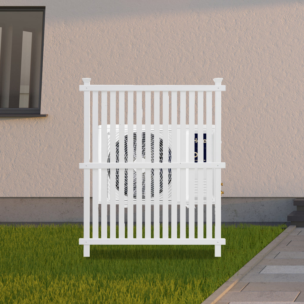 Privacy Screen Panels Kit  Air Conditioner Trash Can Enclosure  Vinyl  white color