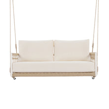 Load image into Gallery viewer, TREXM 1-Piece Woven Rope Outdoor Swing Sofa with Soft Cushions Seating 2 for Patio, Courtyard and Balcony (Beige)