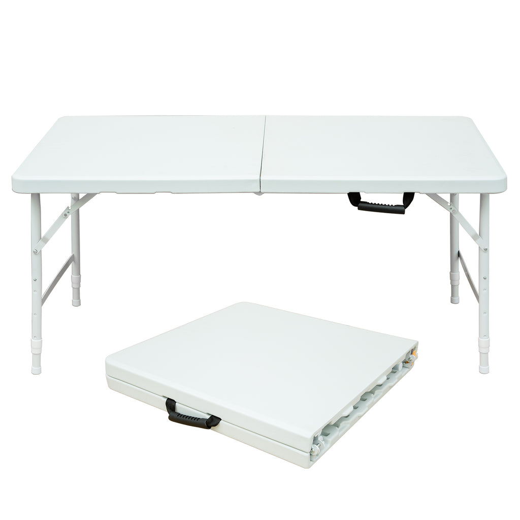 6ft Folding Table, Portable Plastic Table for Camping, Picnics, Parties, High Load Bearing Foldable Table Black