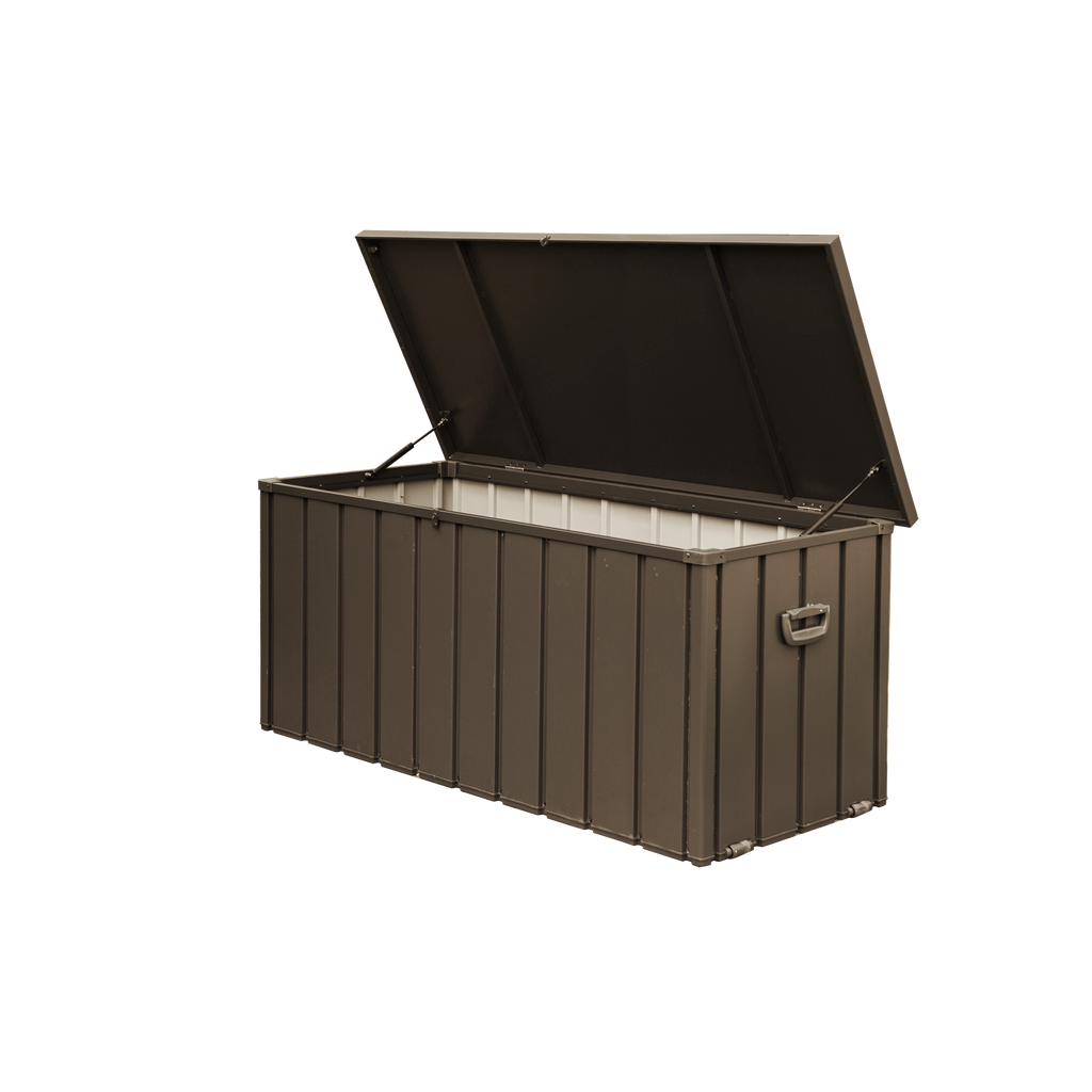 200 Gallon Outdoor Storage Deck Box Waterproof, Large Patio Storage Bin for Outside Cushions, Throw Pillows, Garden Tools, Lockable (Dark Brown)