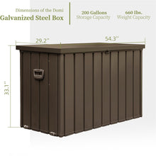 Load image into Gallery viewer, 200 Gallon Outdoor Storage Deck Box Waterproof, Large Patio Storage Bin for Outside Cushions, Throw Pillows, Garden Tools, Lockable (Dark Brown)