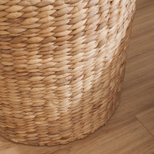 Load image into Gallery viewer, Ludmilla Round Tall Water Hyacinth Woven Wicker Laundry Hamper with Lid - For Clothes, Canvas, Toys and Book Storage with Removable Liner - 15" x 15" x 20" - Natural Brown