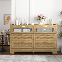 Load image into Gallery viewer, Wood 6 Drawer Dresser for Bedroom, Large Double Dresser with Wide Drawers, Modern Chest of Drawers,Storage Organizer Dresser,Nursery Dresser,for Living Room, Hallway, Bedroom, Kids Bedroom