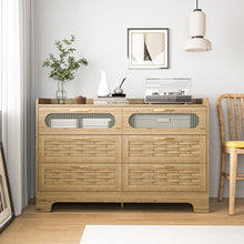 Load image into Gallery viewer, Wood 6 Drawer Dresser for Bedroom, Large Double Dresser with Wide Drawers, Modern Chest of Drawers,Storage Organizer Dresser,Nursery Dresser,for Living Room, Hallway, Bedroom, Kids Bedroom