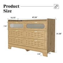 Load image into Gallery viewer, Wood 6 Drawer Dresser for Bedroom, Large Double Dresser with Wide Drawers, Modern Chest of Drawers,Storage Organizer Dresser,Nursery Dresser,for Living Room, Hallway, Bedroom, Kids Bedroom