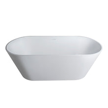 Load image into Gallery viewer, 67 inch freestanding solid surface soaking bathtub for bathroom