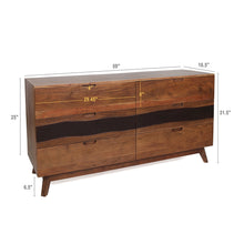 Load image into Gallery viewer, 59x16.5x31" Sierra Six Drawer Sideboard, Wood Credenza/Cabinets/Chests/Nightstands