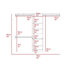 Load image into Gallery viewer, Manchester 250 Closet System, Five Open Shelves, One Drawer, Three Metal Rods -Dark Walnut