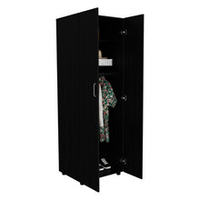 Load image into Gallery viewer, Aurora Armoire, Two Interior Shelves, Rod, Double Door -Black