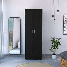 Load image into Gallery viewer, Aurora Armoire, Two Interior Shelves, Rod, Double Door -Black