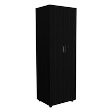 Load image into Gallery viewer, Aurora Armoire, Two Interior Shelves, Rod, Double Door -Black