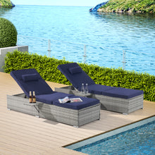 Load image into Gallery viewer, OUTDOOR  SOFA  PE RATTAN FURNITURE  DECK CHAIR GRAY RATTAN