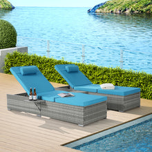 Load image into Gallery viewer, OUTDOOR  SOFA  PE RATTAN FURNITURE  DECK CHAIR GRAY RATTAN