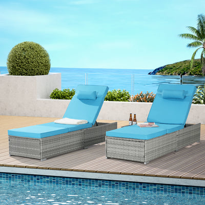 OUTDOOR  SOFA  PE RATTAN FURNITURE  DECK CHAIR GRAY RATTAN