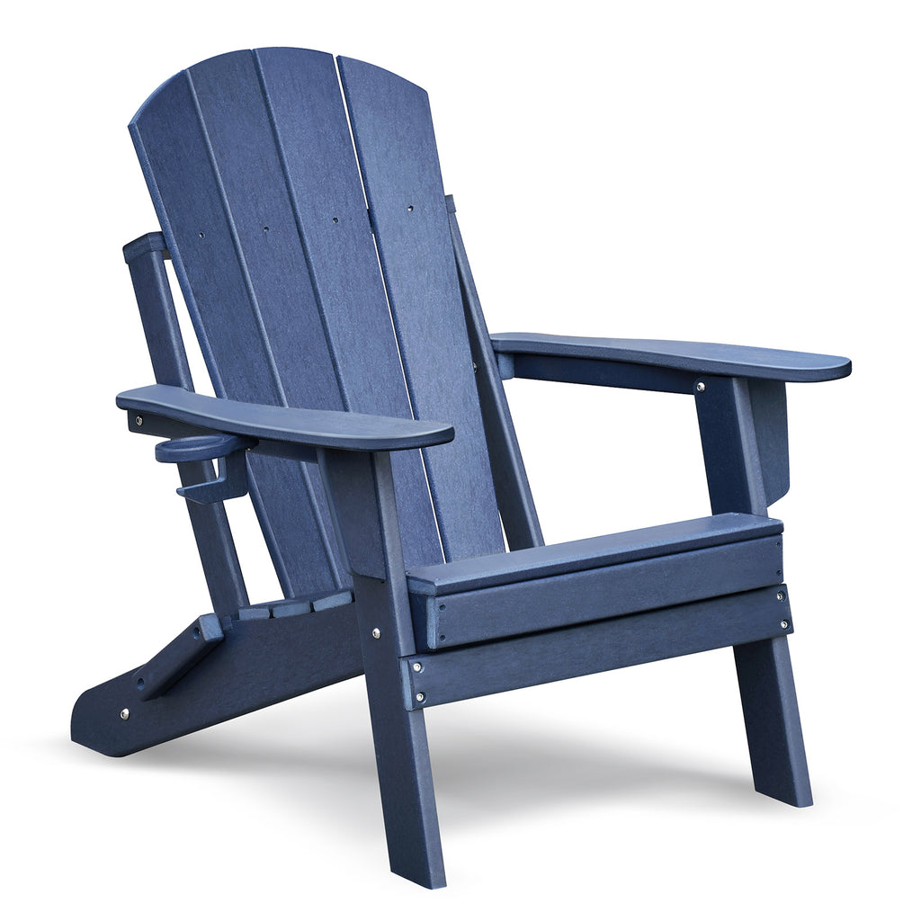 Outdoor Adirondack Chair for Relaxing, HDPE All-weather Fire Pit Chair, Patio Lawn Chair for Outside Deck Garden Backyardf Balcony, Grey