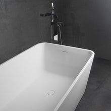Load image into Gallery viewer, 67 inch freestanding solid surface soaking bathtub for bathroom