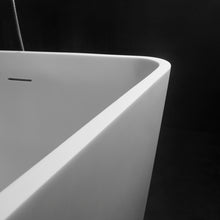 Load image into Gallery viewer, 67 inch freestanding solid surface soaking bathtub for bathroom