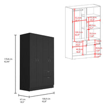 Load image into Gallery viewer, Vaupes Armoire, Double Door Cabinet, One Drawer, Five Interior Shelves, Rod -Black / White