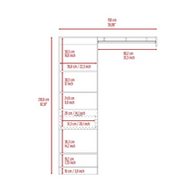 Load image into Gallery viewer, Manchester 150 Closet System, Metal Rod, Five Open Shelves, One Drawer -White