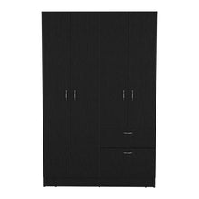 Load image into Gallery viewer, Vaupes Armoire, Double Door Cabinet, One Drawer, Five Interior Shelves, Rod -Black / White