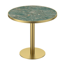 Load image into Gallery viewer, 31.5" Round Modern Tulip Dining Table, Sintered Stone Tabletop with Luxury Faux Marble Print, Stainless Steel Bracket Base, Scratch &amp; Wear Resistant, Waterproof Surface, Ideal for Indoor &amp; Outdoor Use
