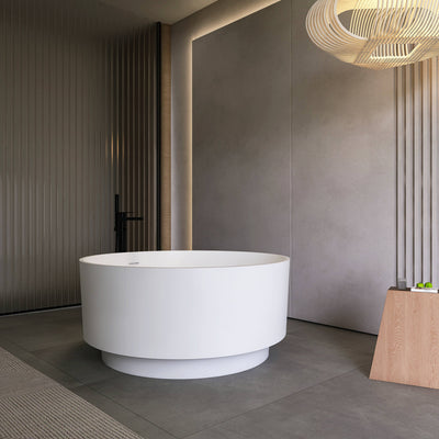 49 inch round shape freestanding solid surface soaking bathtub for bathroom
