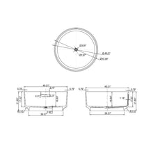 Load image into Gallery viewer, 49 inch round shape freestanding solid surface soaking bathtub for bathroom
