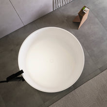 Load image into Gallery viewer, 49 inch round shape freestanding solid surface soaking bathtub for bathroom