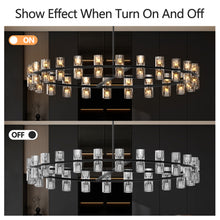 Load image into Gallery viewer, (L005030-D48-P48B/W1340P310779)48 Inches Luxury Chandeliers Crystal Living Room Decorative Lights Simple Modern Dining Room LED Lighting,for Home Decor (Bulbs Included) Black