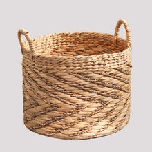 Load image into Gallery viewer, Ludmilla Rectangular Multi Purpose Water Hyacinth Woven Wicker Baskets with Handles - 16" x 12" x 13" - Natural Brown - For Towel, Toys, Magazine and Kitchen Storage