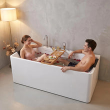 Load image into Gallery viewer, 67-inch single-person luxury whirlpool bathtub, equipped with multiple sets of massage nozzles, featuring a dazzling light therapy atmosphere, and certified with precision craftsmanship accessories