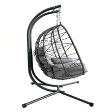 Load image into Gallery viewer, Double Hanging Egg Chair wth Stand, Patio Hammock Swing Chair with Cushion Loveseat for Bedroom, Balcony, Garden, Indoor, Outdoor,(Grey)