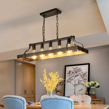 Load image into Gallery viewer, 34-Inch Black Gold Vintage Pendant Light, 5 E26 Bulb Sockets, Adjustable Chain Height – Antique Style Chandelier for Dining Room, Kitchen, or Living Room (Bulb Not Included)