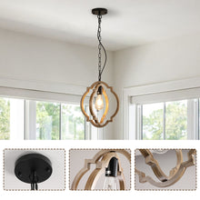 Load image into Gallery viewer, Farmhouse Chandelier, Retro Country Dining Room Lamp, Solid Wood Chandelier for Living room, Foyer and Dining room, Bulb Not Included