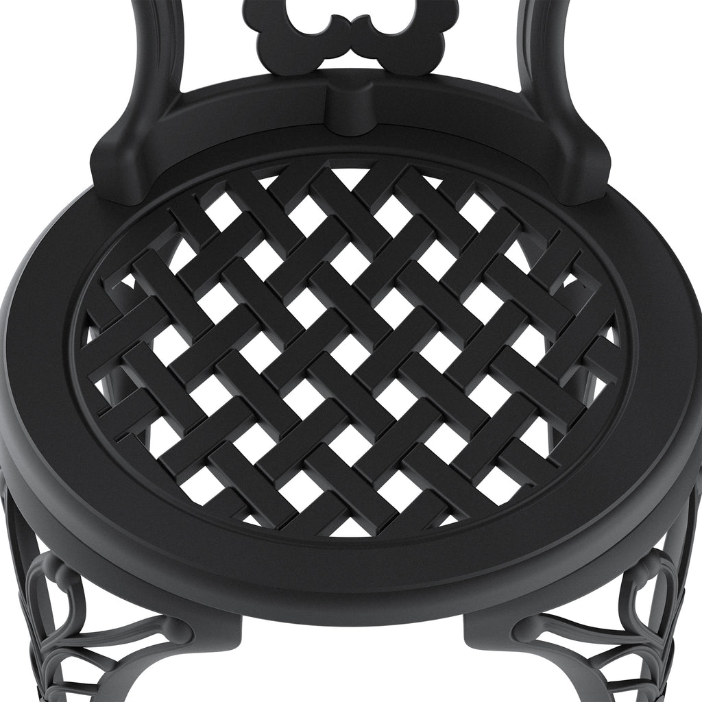 Cast Aluminum Patio Dining Chair 2PCS With Black Frame