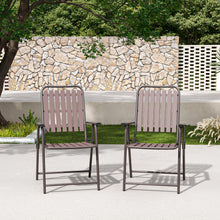 Load image into Gallery viewer, BROWN - [Instant Setup] 2-Piece Folding Chair, No Assembly Required, 350lb Capacity, Rust-Resistant &amp; Stain-Proof for Balcony/Garden