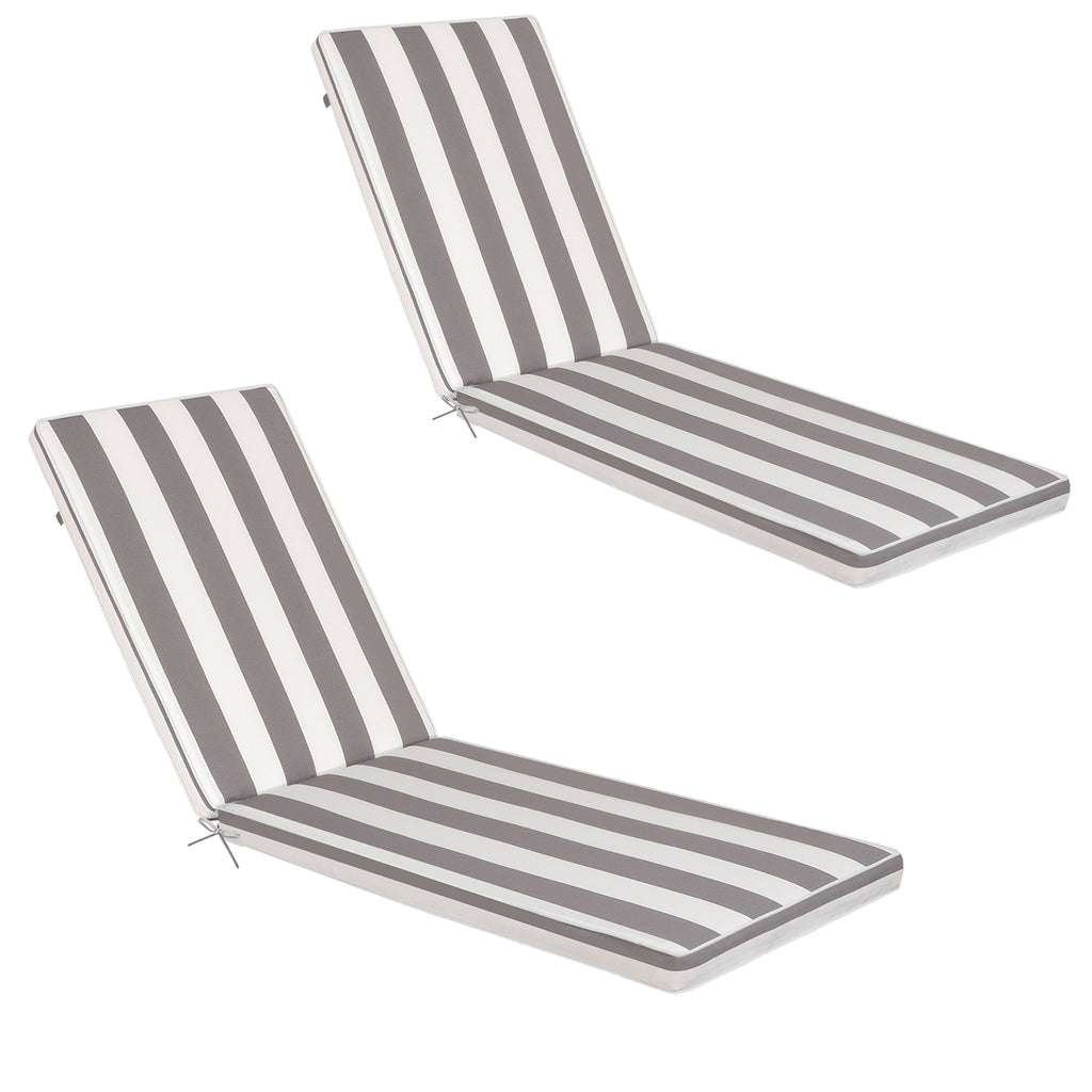 2PCS Set Outdoor Lounge Chair Cushion Replacement Patio Funiture Seat Cushion Chaise Lounge Cushion-Navy Blue