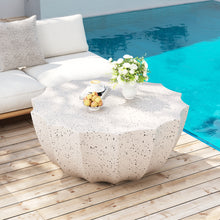 Load image into Gallery viewer, 35.43" Modern Outdoor and Indoor Waterproof Coffee Table, Durable MgO Cement Design, Suitable for Terraces, Gardens, Backyards and Living Rooms ( White)