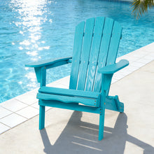 Load image into Gallery viewer, Wood Lounge Patio Chair for Garden Outdoor Wooden Folding Embossed Adirondack Chair Solid Wood Lounge Patio Chair with Wood Grain