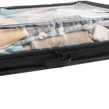 Load image into Gallery viewer, Set of 2 Under-Bed Rolling Storage Container with Transparent Cover, Versatile Space-Saving Design, and Smooth-Glide Multi-Directional Wheels – Ideal for Organizing Clothes, Shoes, and More