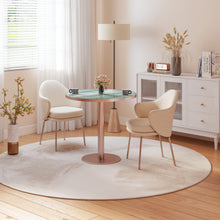 Load image into Gallery viewer, 31.5" Round Modern Tulip Dining Table, Sintered Stone Tabletop with Luxury Faux Marble Print, Stainless Steel Bracket Base, Scratch &amp; Wear Resistant, Waterproof Surface, Ideal for Indoor &amp; Outdoor Use