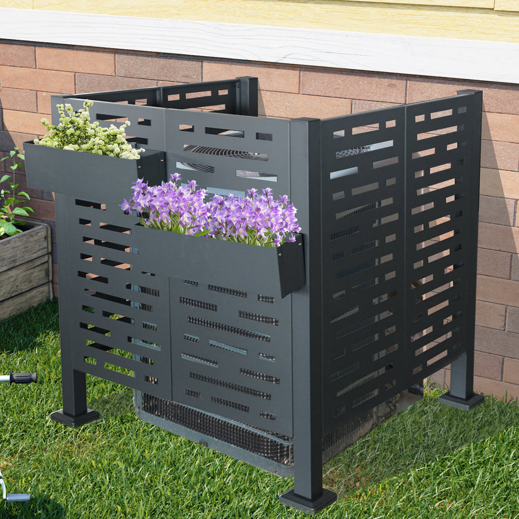 4*2 FT Air Conditioner Fence for Outdoor Units,Metal Privacy Fence Cover, Perfect to Conceal Air Conditioning Units (W540133740)