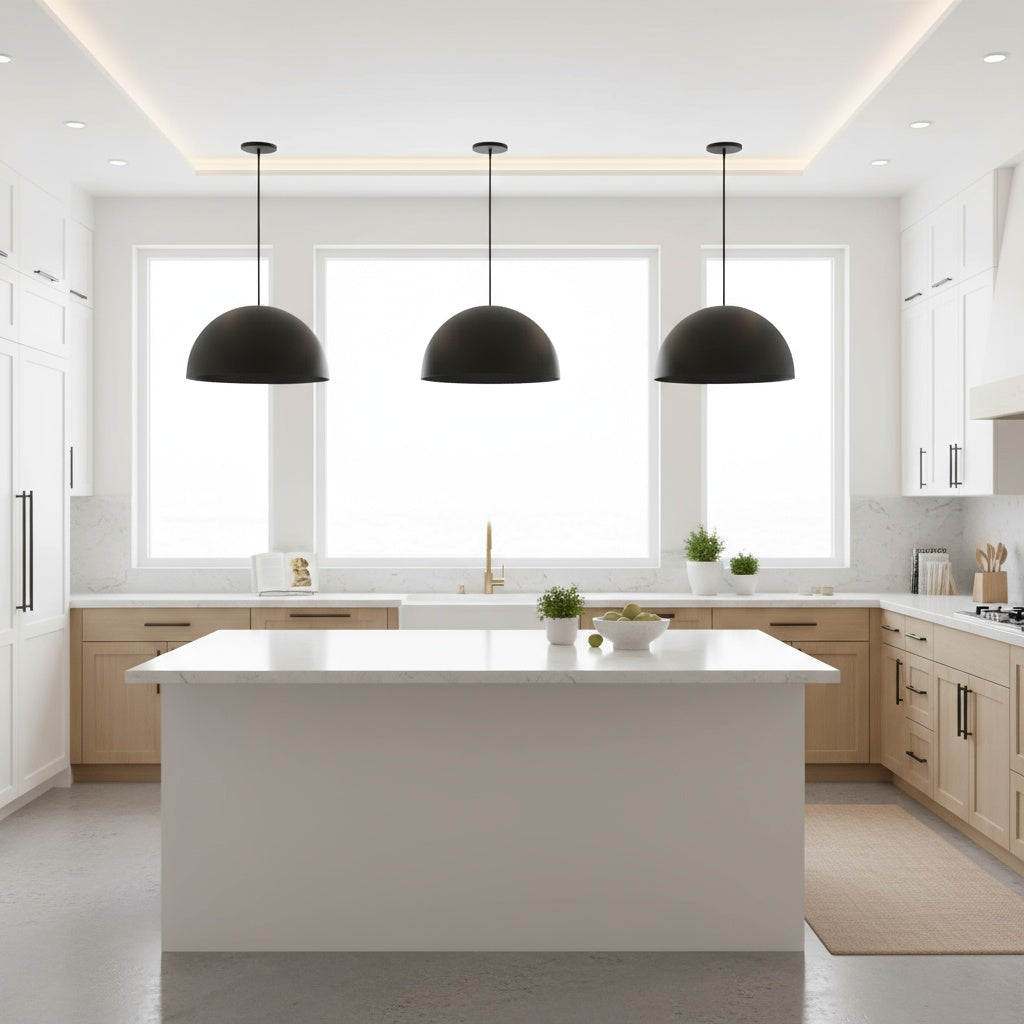 24 inch Diameter Integrated LED Black Pendant