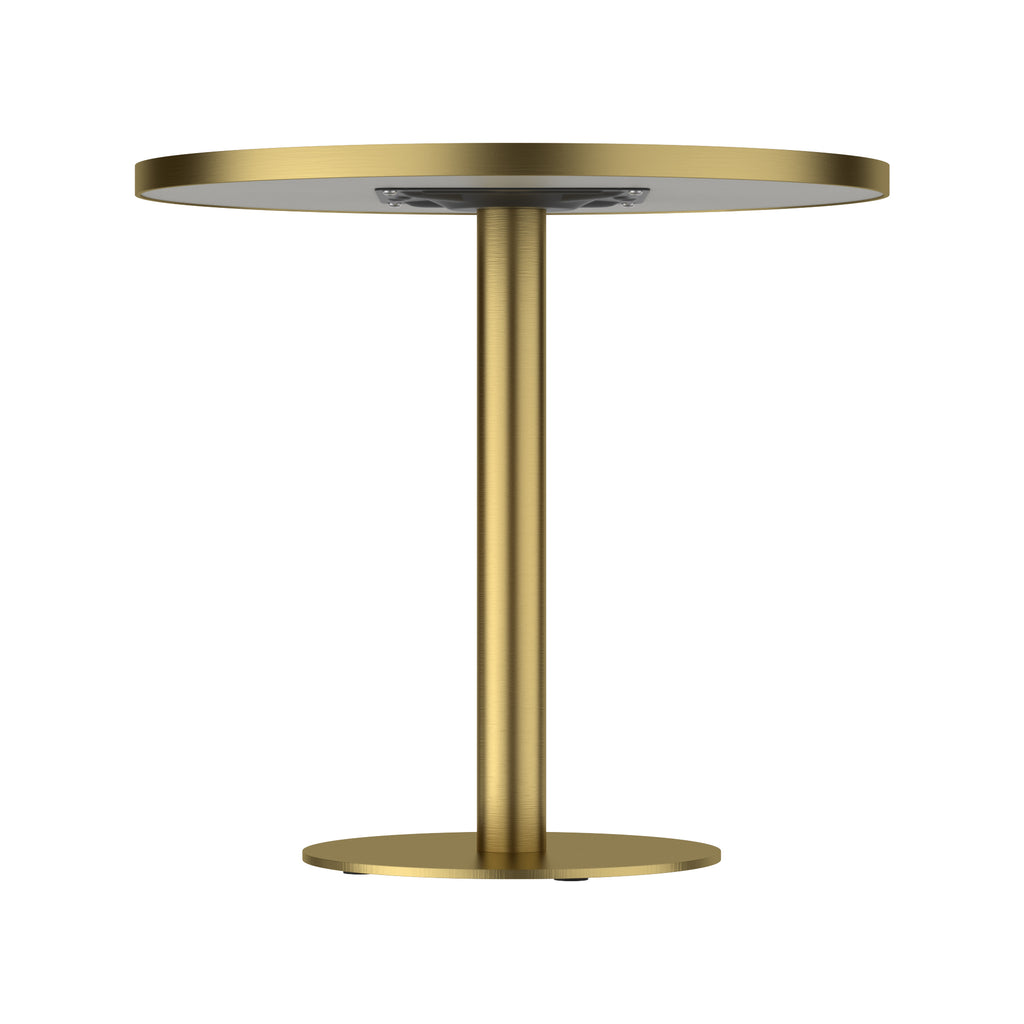 31.5" Round Modern Tulip Dining Table, Sintered Stone Tabletop with Luxury Faux Marble Print, Stainless Steel Bracket Base, Scratch & Wear Resistant, Waterproof Surface, Ideal for Indoor & Outdoor Use